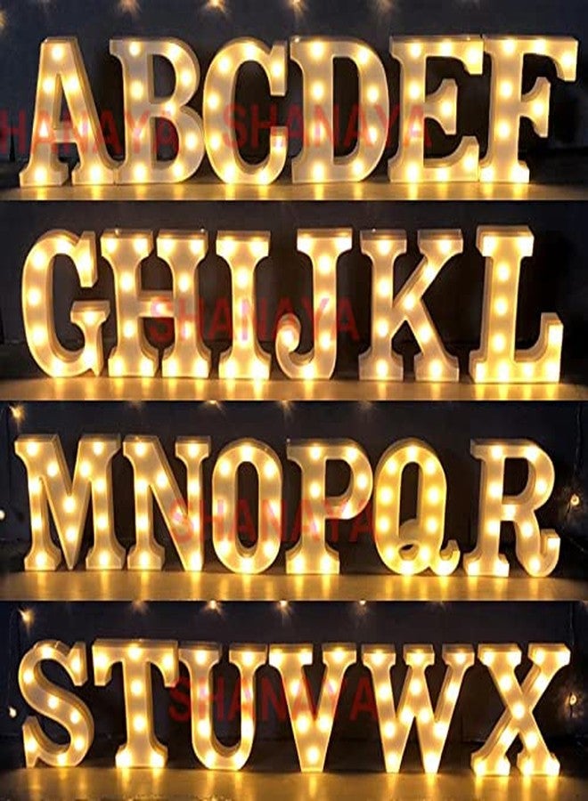 SHANAYA Alphabet LED Letter Lights Number Light Decorative Birthday Wedding Party Home Decor Light Up Plastic English Letters Standing Hanging A-Z for Party Wedding Festival (G) - Image 3